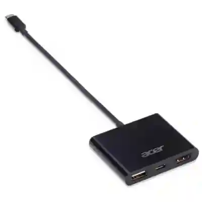 Adaptor Acer NP.CAB1A.020, Displayport + USB + USB-C - USB-C, Black