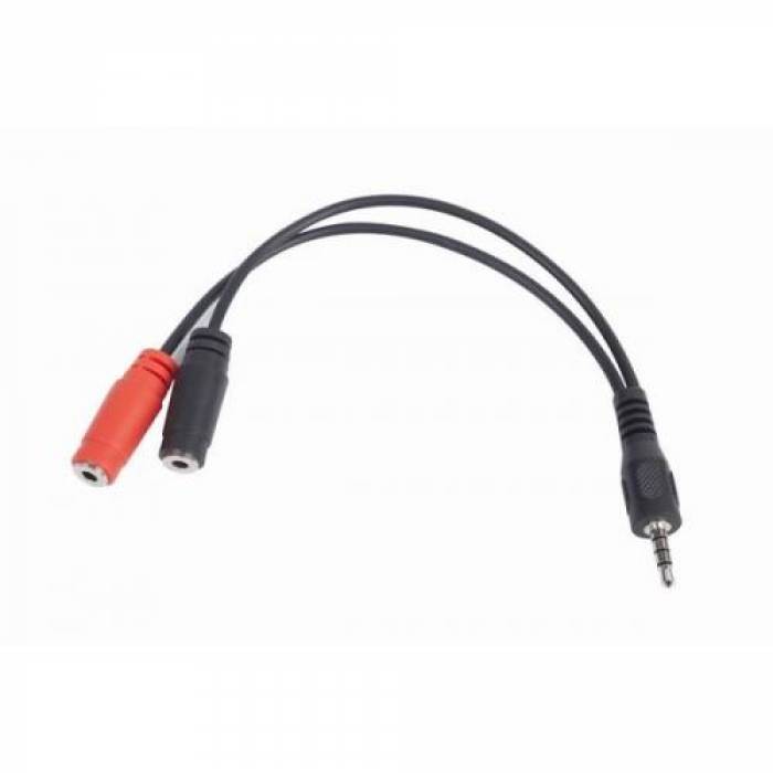 Adaptor audio Gembird, 2x 3.5 mm jack female - 3.5 mm jack male, 0.2m, Black