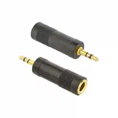 Adaptor audio Gembird A-6.35F-3.5M, 6.35 mm jack - 3.5 mm jack, Black