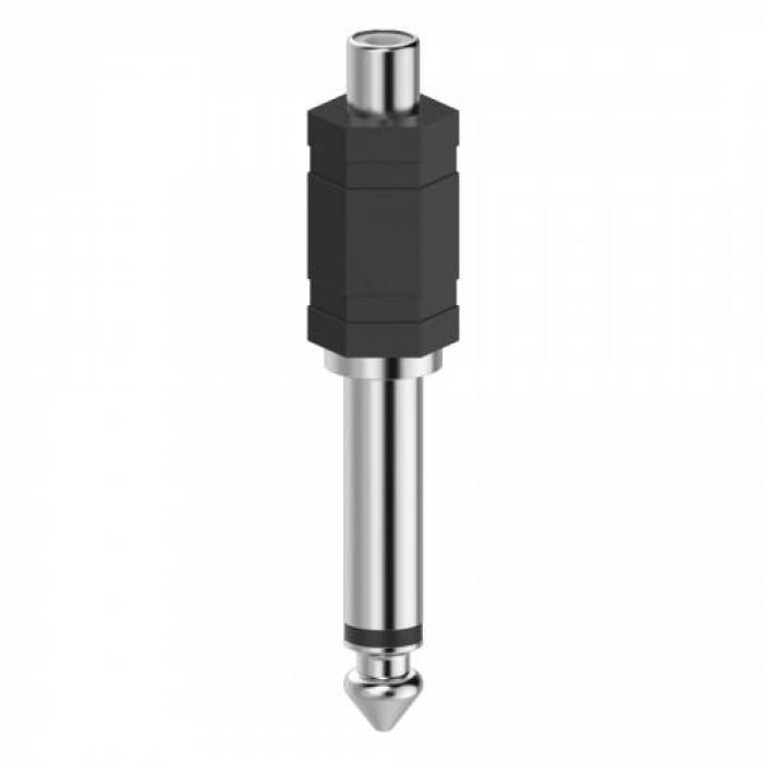 Adaptor audio Hama 00205188, 6.3mm jack - RCA, Black