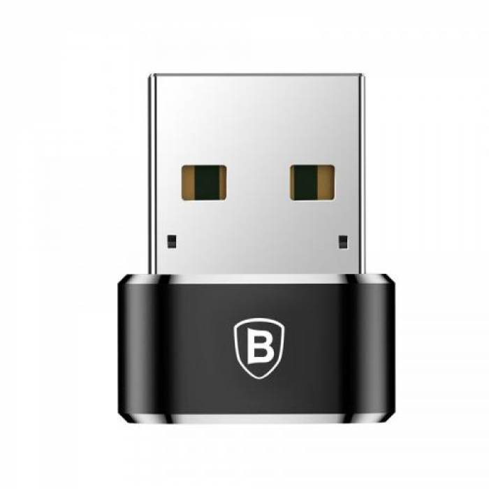 Adaptor Baseus Mini, USB 2.0 - USB tip C, Black