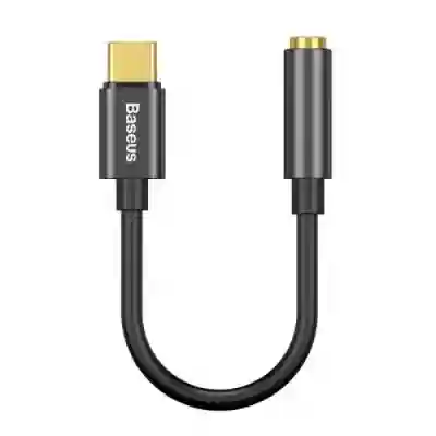 Adaptor Baseus, USB-C - Jack 3.5mm, 10.5cm, Black