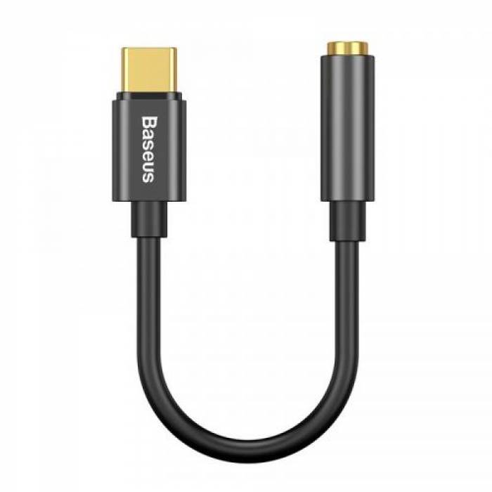Adaptor Baseus, USB-C - Jack 3.5mm, 10.5cm, Black