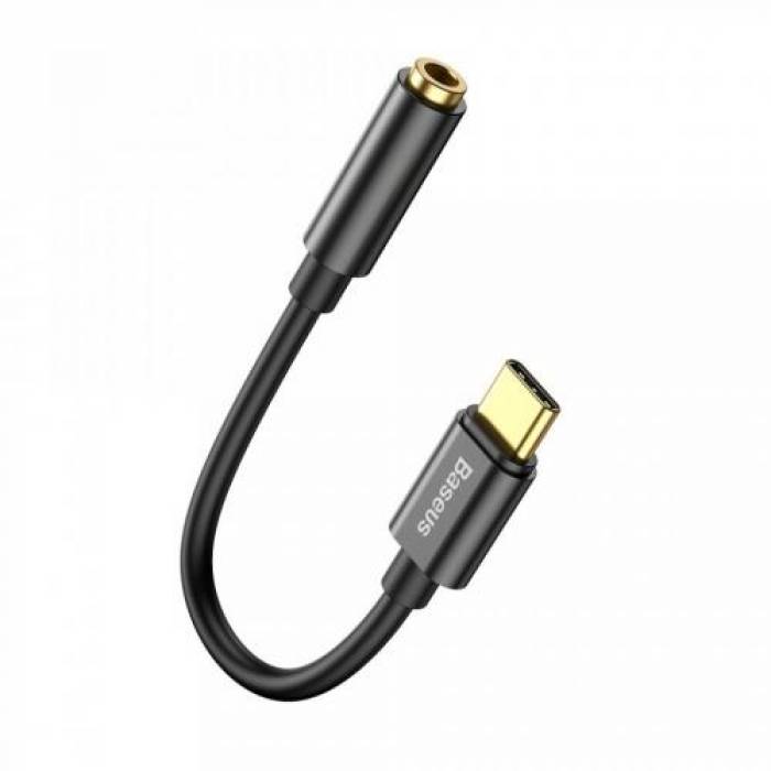 Adaptor Baseus, USB-C - Jack 3.5mm, 10.5cm, Black