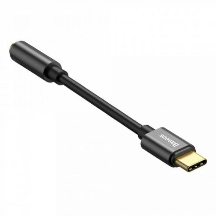 Adaptor Baseus, USB-C - Jack 3.5mm, 10.5cm, Black