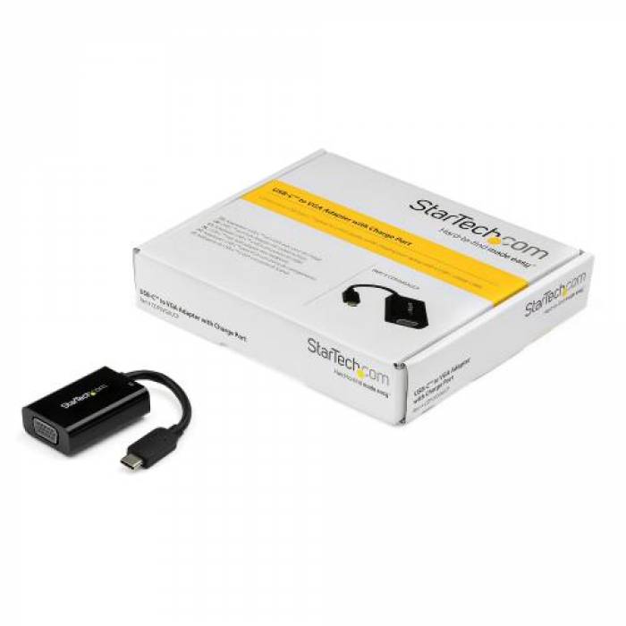 Adaptor converter Startech CDP2VGAUCP, USB Tip C - VGA, Black
