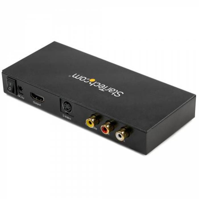 Adaptor converter Startech VID2HDCON2, S-video +  HDMI, Black