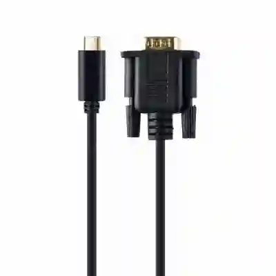 Adaptor Gembird A-CM-VGAM-01, USB-C male - VGA male, 2m, Black