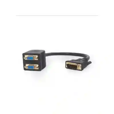 Adaptor Gembird A-DVI-2VGA-01, DVI-I male - 2x VGA female, 0.3m, Black