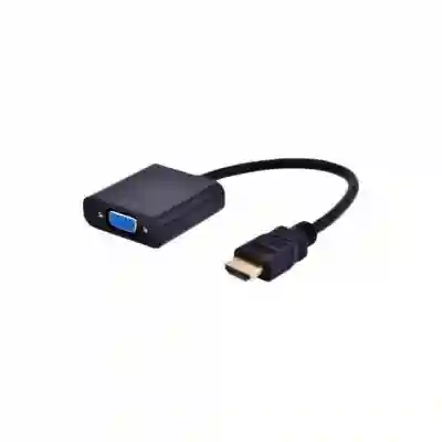 Adaptor Gembird, HDMI male - VGA female, 15 cm, Black