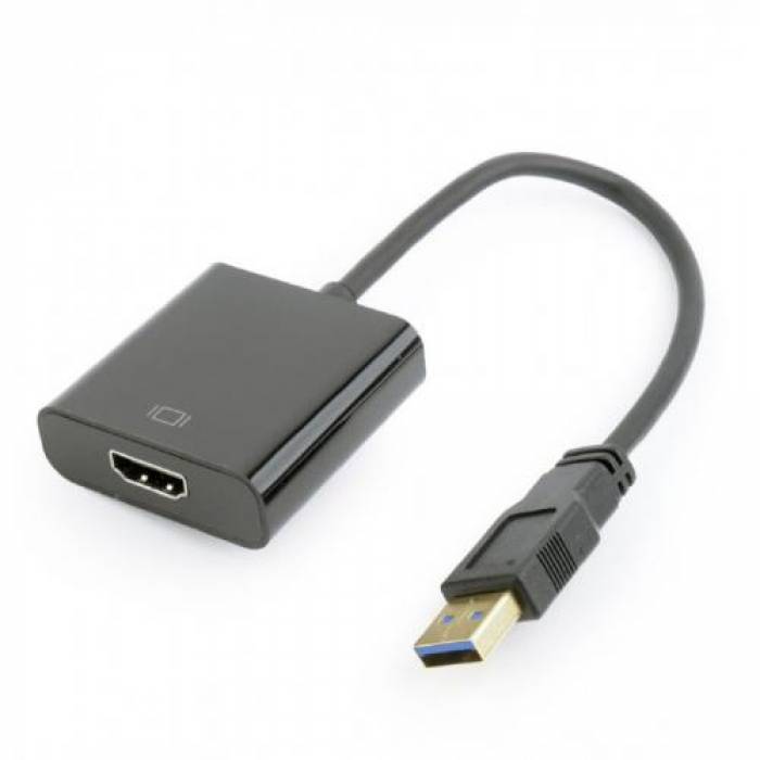 Adaptor Gembird, USB - HDMI, Black