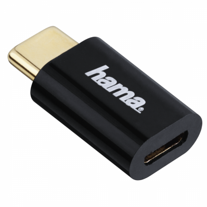 Adaptor Hama 00178399, USB-C female - USB-C male, Black Adaptor Hama 00178399, USB-C female - USB-C male, Black