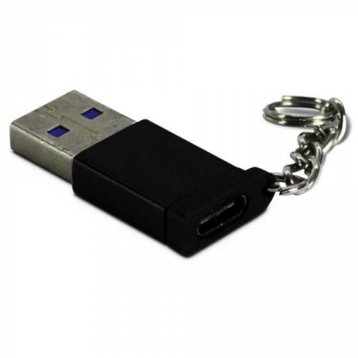 Adaptor Inter-Tech USB-C Female - USB 3.0 Male, Black