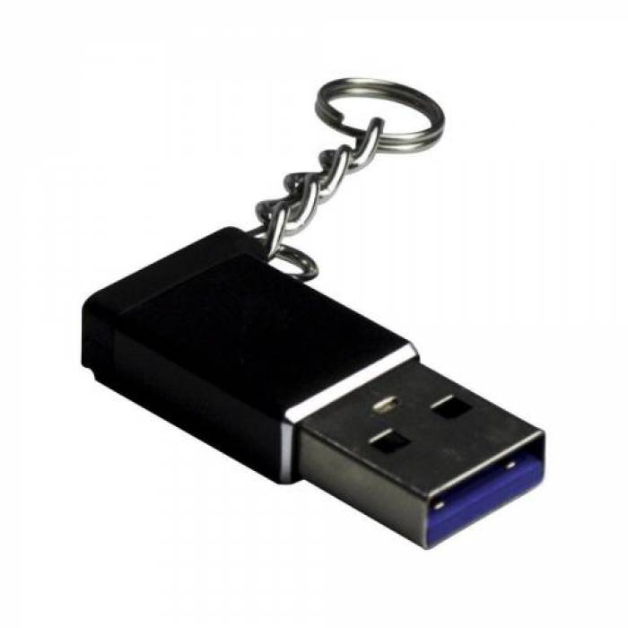 Adaptor Inter-Tech USB-C Female - USB 3.0 Male, Black