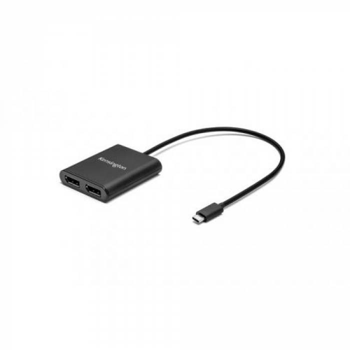 Adaptor Kensington K38280WW, 2x Displayport - USB-C, 1.3m, Black