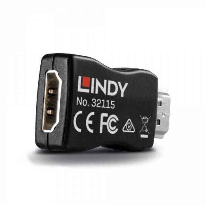 Adaptor Lindy LY-32115 Emulator, HDMI male - HDMI female, Black