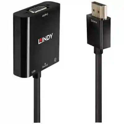 Adaptor Lindy LY-38285, HDMI - VGA, Black