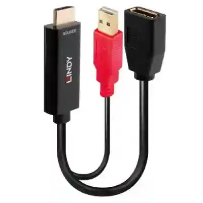 Adaptor Lindy LY-38289, HDMI male - Displayport female + HDMI female, Black