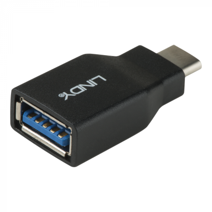 Adaptor Lindy LY-41899, USB-C - USB-A, Black