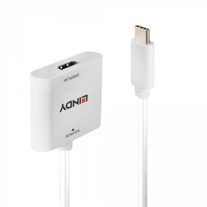 Adaptor Lindy LY-43339, USB-C - HDMI, White