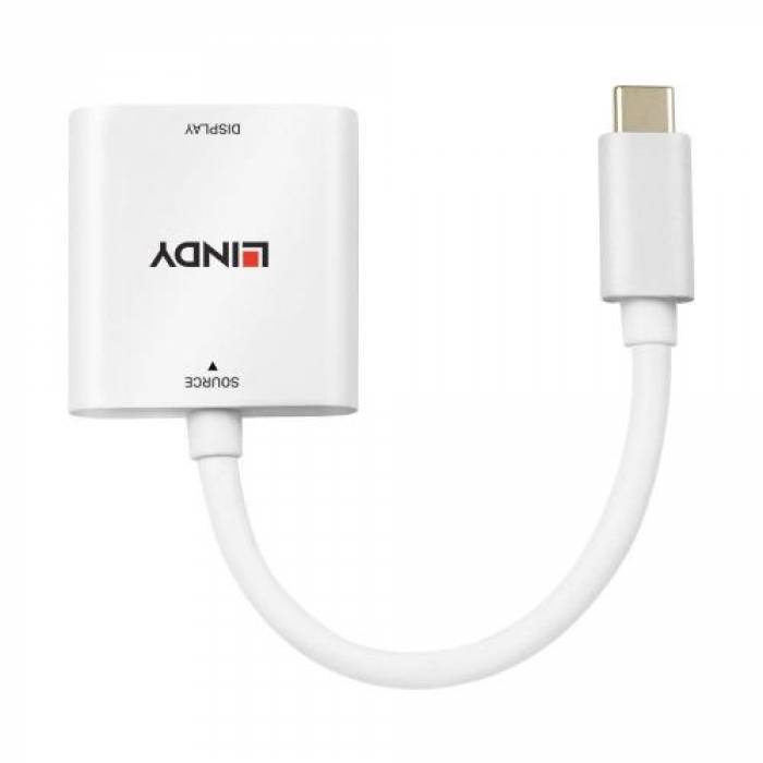 Adaptor Lindy LY-43339, USB-C - HDMI, White
