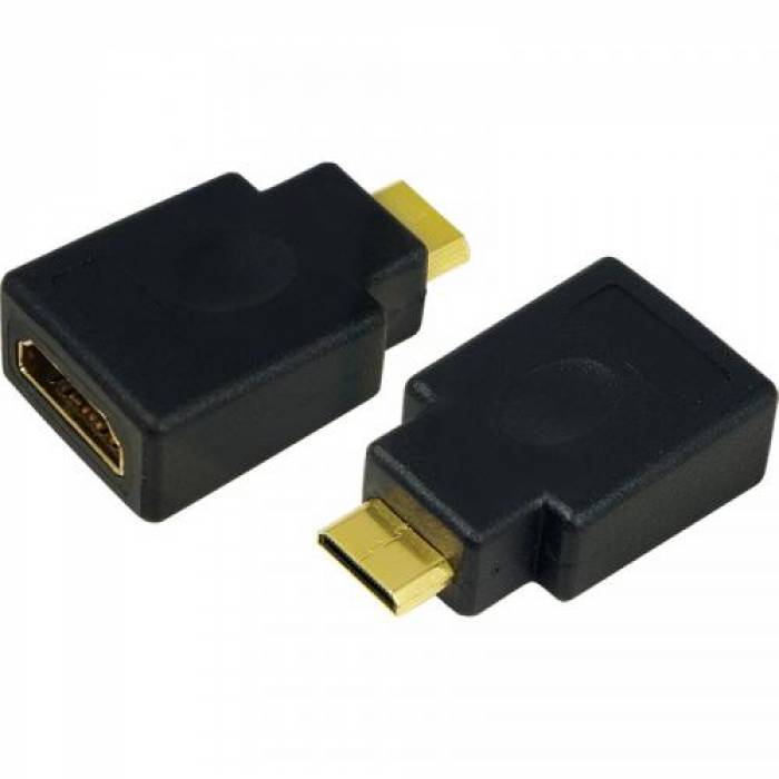 Adaptor Logilink 1x HDMI Female - 1x miniHDMI Male, negru