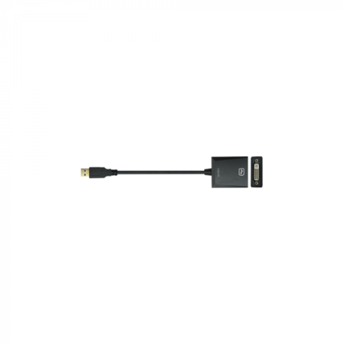 Adaptor Logilink, 1x USB 3.0 - DVI, Black