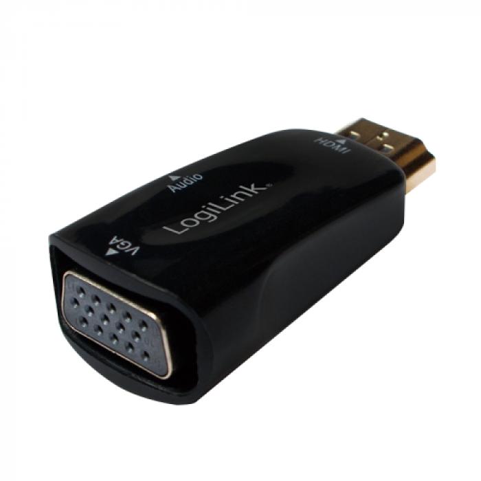 Adaptor LogiLink CV0107, HDMI Male - VGA Female, Black