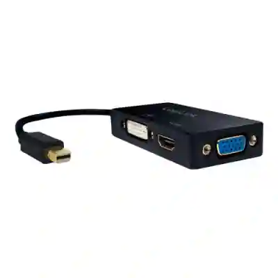 Adaptor Logilink CV0110, Mini DisplayPort - DVI + HDMI + VGA, Black