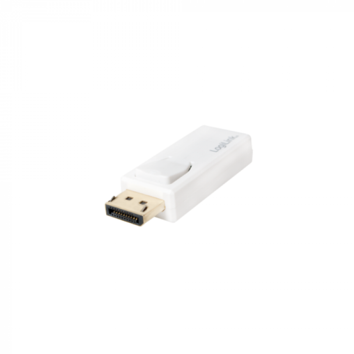 Adaptor LogiLink DisplayPort 1.2 Male - HDMI Female, White