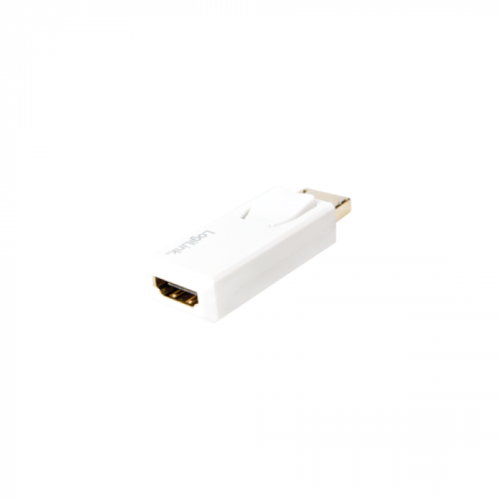 Adaptor LogiLink DisplayPort 1.2 Male - HDMI Female, White