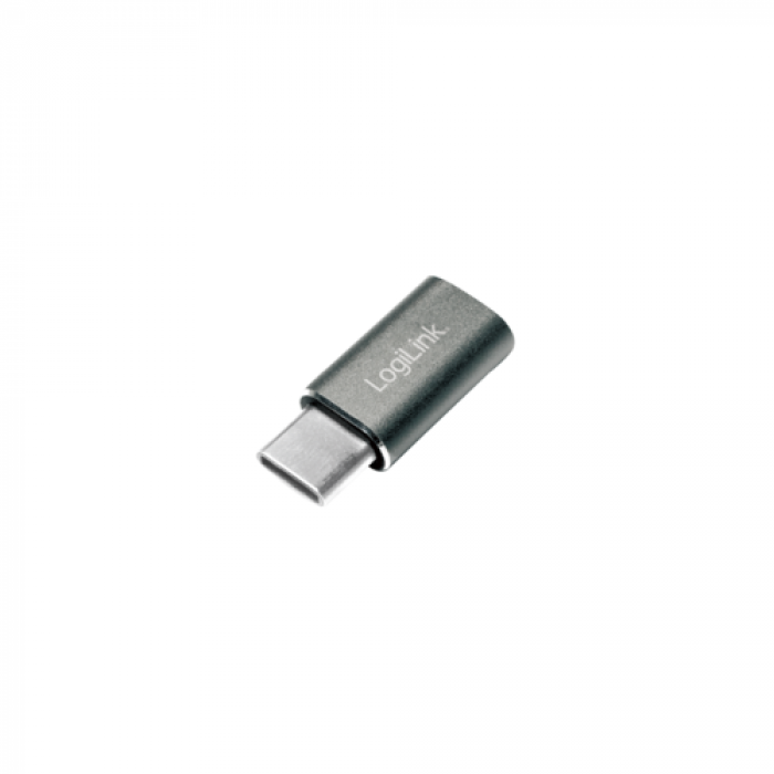 Adaptor LogiLink MicroUSB Female - USB-C Male, Silver