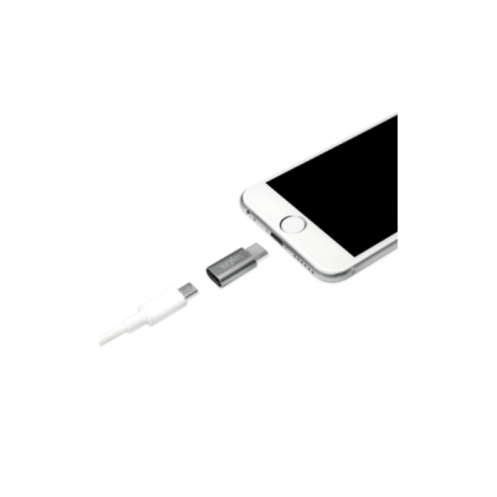 Adaptor LogiLink MicroUSB Female - USB-C Male, Silver