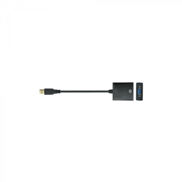 Adaptor Logilink, USB 3.0 - VGA, Black