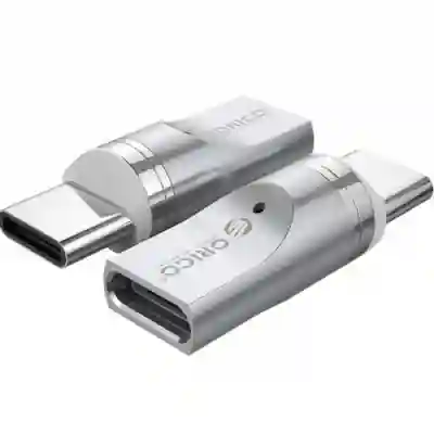 Adaptor magnetic Orico MT01, micro USB - USB-C, Silver