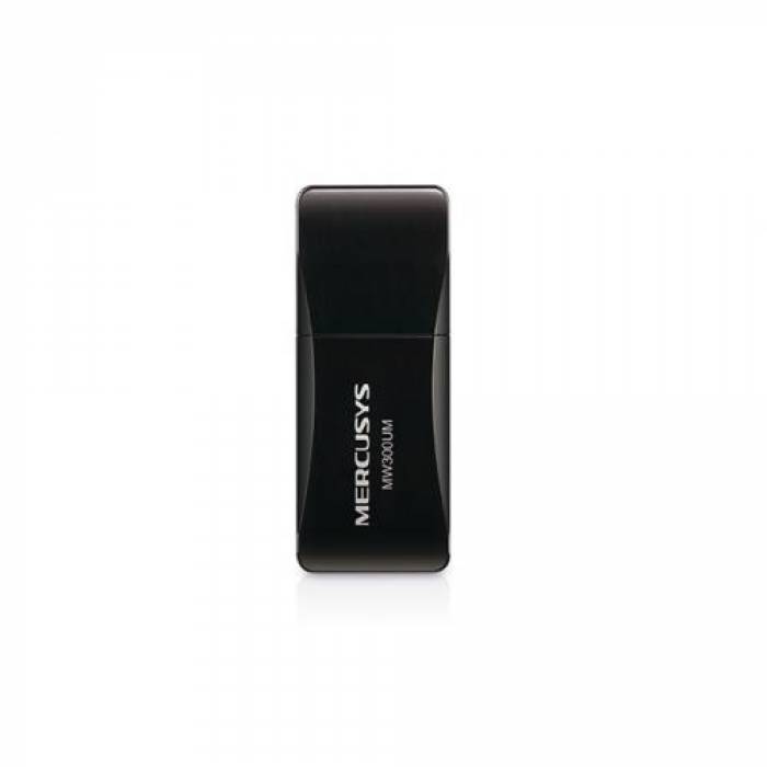Adaptor Mini Wireless MERCUSYS MW300UM, USB, Black
