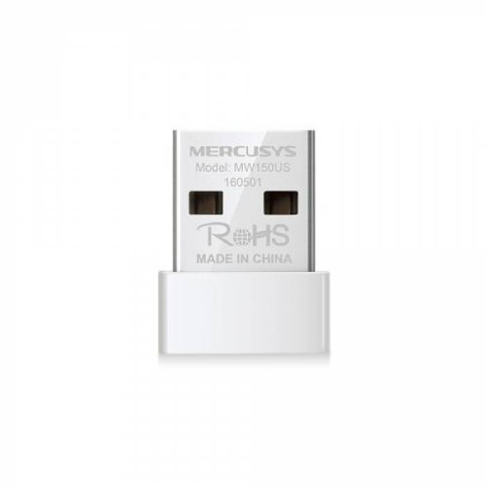 Adaptor Nano Wireless MERCUSYS MW150US, USB, White