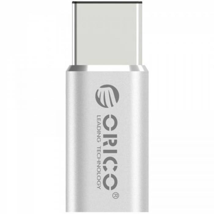 Adaptor Orico CTM1 USB 2.0 Type-C, male - Micro USB 2.0 Type-A, female, Silver