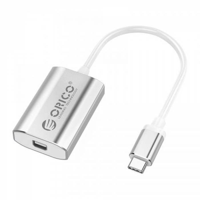 Adaptor Orico XC-104-SV, Mini Displayport - USB-C, 0.15m, Silver