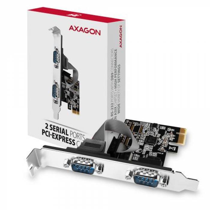 Adaptor PCI-Express AXAGON PCEA-S2N, 2x serial RS-232