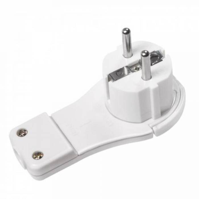 Adaptor priza in unghi drept Logilink LPS228, White