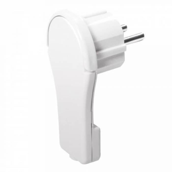 Adaptor priza in unghi drept Logilink LPS228, White