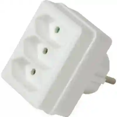 Adaptor priza Logilink LPS219, 3x Euro, White