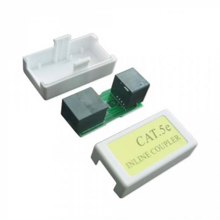 Adaptor retea Gembird, RJ45 - RJ45, Cat.5E, White 