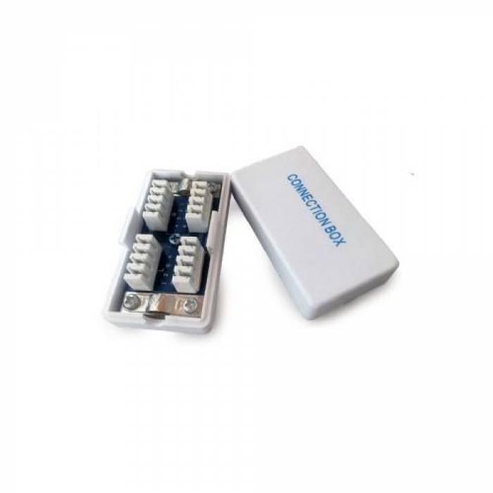 Adaptor retea Gembird, RJ45 - RJ45, UTP, Cat.5E, Silver