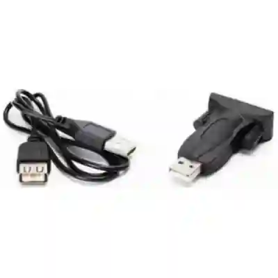 Adaptor Spacer SPA-USB-RS232, USB 2.0 Male - RS232 Female, Black + Cablu Spacer USB 2.0 Male - USB 2.0 Female, 30cm