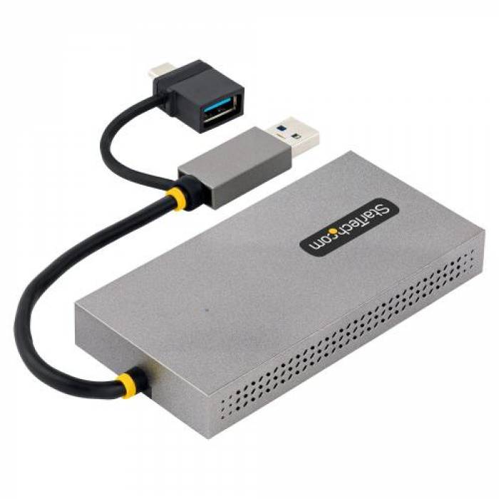 Adaptor Startech 107B-USB-HDMI, 2x HDMI - 1x USB-A, 1x USB-C, 