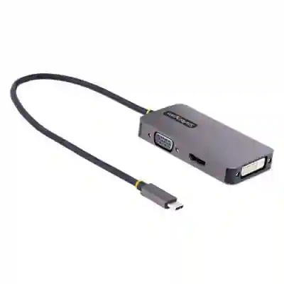 Adaptor Startech 118-USBC-HDMI-VGADVI, HDMI + DVI + VGA - USB-C, Gray