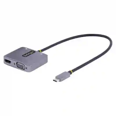 Adaptor Startech 122-USBC-HDMI-4K-VGA, HDMI + VGA + 3.5mm jack - USB-C, Gray