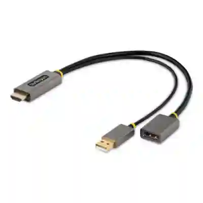 Adaptor Startech 128-HDMI-DISPLAYPORT, HDMI - USB + Displayport, 0.3m, Black